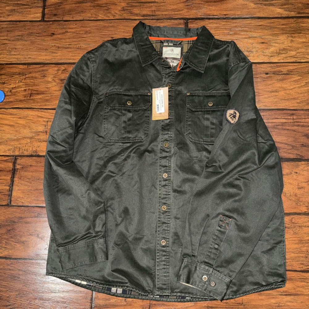 Men's Journeyman Flannel Lined Shirt Jacket 2X in Army Green
